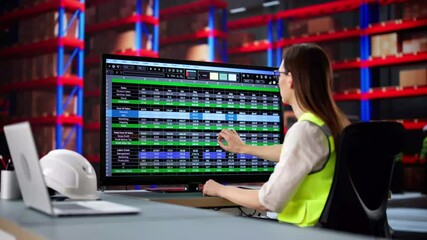 Poster - Warehouse Inventory Management On Office Computer