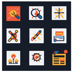 Poster - Icon set for business, technology, creativity and development concepts
