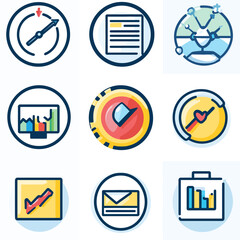 Poster - Business Strategy Icons Vector Illustration of Strategy and Planning