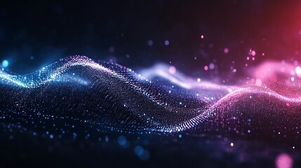 futuristic sound wave with data particles