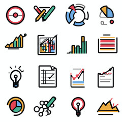 Poster - Business Analysis Chart Data Diagram Graph Icon Vector Illustration