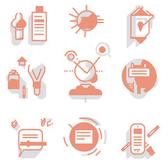 Poster - Business icons displaying strategy planning and various business concepts