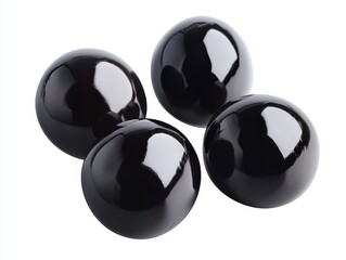 Poster - Shiny Black Balls on White Surface Ideal for Various Backgrounds