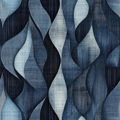 Poster - Urban Ruched Patterns Denim Inspired Textures for Modern Designs