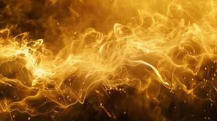 Poster - Abstract background with golden smoke or fire with a blurred background.