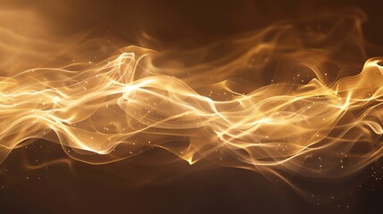 Poster - Abstract background of glowing golden waves and sparkles.