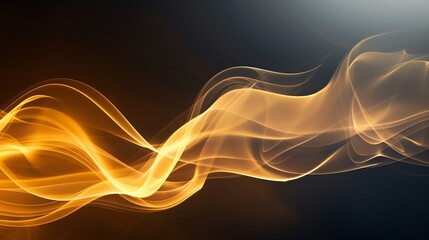 Poster - Abstract golden smoke or fire on a black background.