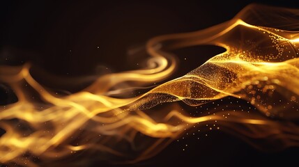 Poster - Abstract background with glowing yellow smoke or fire.