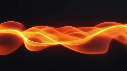 Fototapete - Abstract Orange and Red Waves on Dark Background