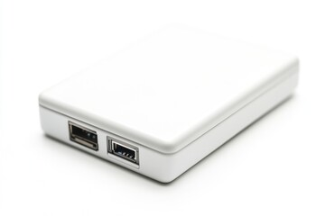 Poster - A close up shot of a white electronic device on a white surface