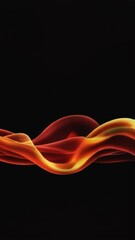 Aufkleber - Abstract Orange and Red Waves on Dark Background