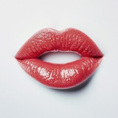 Aufkleber - Beautifully colored lips showcase a glossy finish with intricate texture against a clean background
