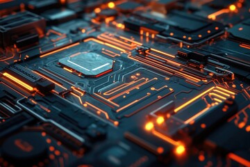Poster - a detailed view of the inner workings of a computer motherboard
