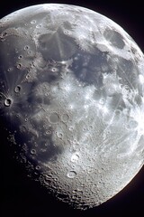 A close-up shot of the moon against a dark background, great for representing space or astronomy themes