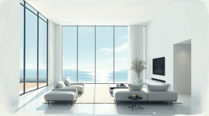 Wall Mural - modern living room with window