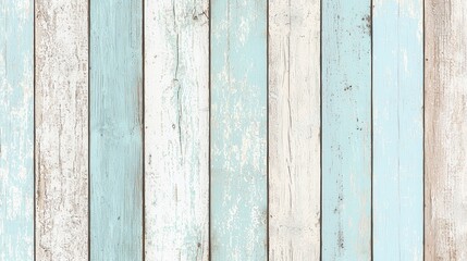 Poster - Light Blue and White Weathered Wooden Plank Background Texture