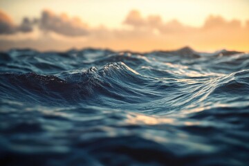 Wall Mural - waves crashing on the surface of the water