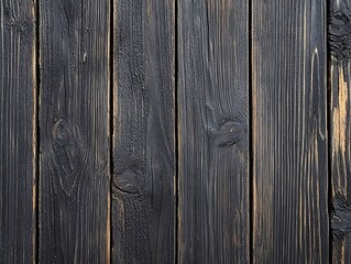 Poster - Dark stained wood planks background with natural grain and texture