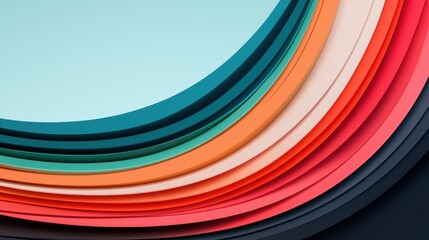 Wall Mural - Colorful Curved Layers of Paper in Vibrant Shades and Textures