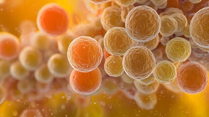 Poster - 3D digital depicting the grape like spherical structure of Staphylococcus aureus bacteria in a fluid medium