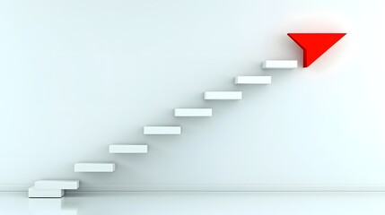 Poster - Ascending Staircase of Progress and Ambition An Inspiring Abstract 3D Depicting the Journey Towards Success and Achieving the Next Milestone