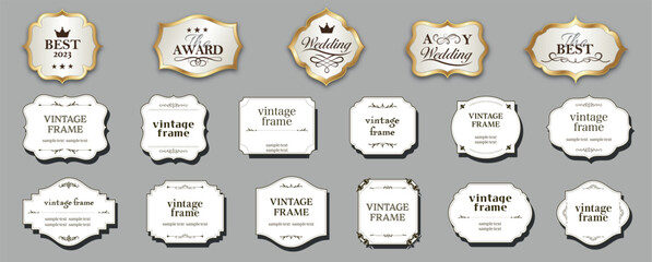 Fototapete - ?ollection of retro labels. Vintage vector frame. Calligraphic design elements. Set of luxury vintage border..eps