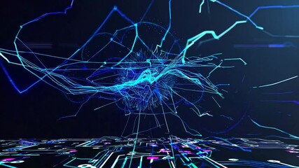 Poster - Futuristic glowing cloud hovering above a complex circuit board, symbolizing cloud computing, big data analysis, and global network connectivity in the digital age