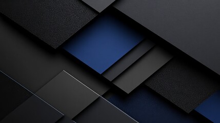 Poster - Abstract Dark Blue and Black Geometric Shapes Modern Design Background Digital Art Graphic Resource for Wallpaper and Web Design Projects Elegant     