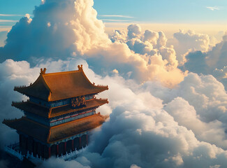 Wall Mural - white clouds in the blue sky, high-resolution, high-quality, high-detail, professional photography, 
