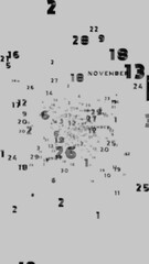 Poster - Abstract floating typography with distorted months and 2025, creating a futuristic motion blur effect.
