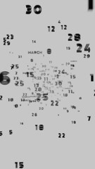 Poster - Abstract floating typography with distorted months and 2025, creating a futuristic motion blur effect.
