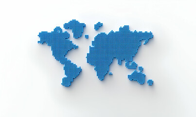 Poster - Creative Blue Dots World Map Design on White Background