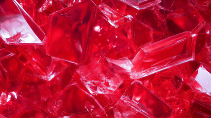 Poster - Shattered beauty: red broken glass and sharp fragment abstract
