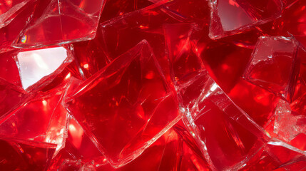 Poster - Abstract background of red broken glass and sharp fragments for design
