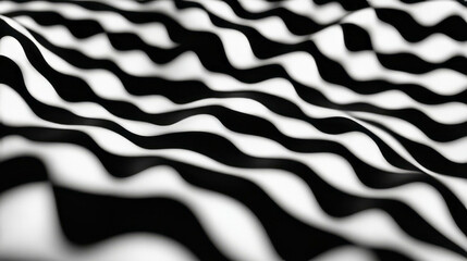 Poster - abstract black and white wavy pattern with blurred focus for modern design projects