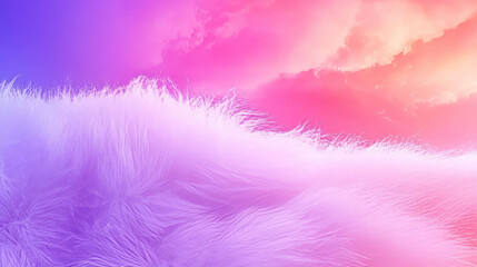 Poster - Dreamy sky and soft sheepskin fur texture in pastel colors for creative design