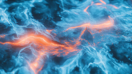 Fototapete - Abstract marble texture with cool tones and vibrant light streaks for modern design