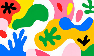 Poster - Abstract Colorful Shapes with Vibrant Patterns and Fluid Forms