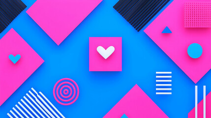 Poster - Abstract Colorful Background with Geometric Shapes and Patterns