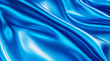 Poster - Luxurious blue satin fabric background texture for elegant designs