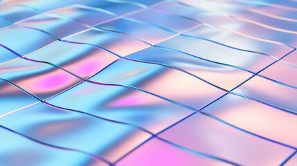 Leinwandbilder - Soft light reflections on curved surface with pastel hues and geometric patterns
