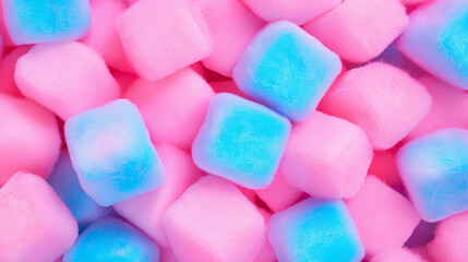 Poster - Soft plush dice texture background in vibrant pink and blue design for creative projects
