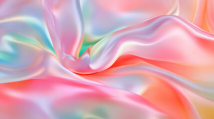 Poster - Soft silk scarves with flowing texture and gentle pastel colors for elegant design