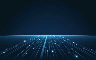 Poster - Digital Highway: Futuristic abstract digital background with a network of data streams representing the flow of information, technology, and connectivity.