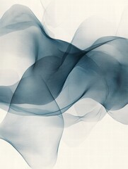 Aufkleber - Soft flowing waves in muted tones create a serene atmosphere in an abstract background. Generative AI