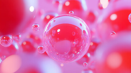 Poster - Translucent spheres with soft light glow for creative design