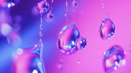 Poster - Vivid water droplets on colorful smooth surface for modern design