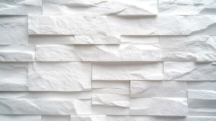 Poster - Minimalist white brick wall texture for modern interior design and backgrounds