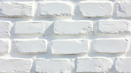 Poster - Textured white brick wall background for minimalist design and decor concepts