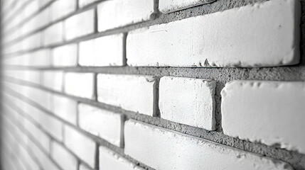 Poster - Minimalist white brick wall texture with subtle mortar for modern design and decor
